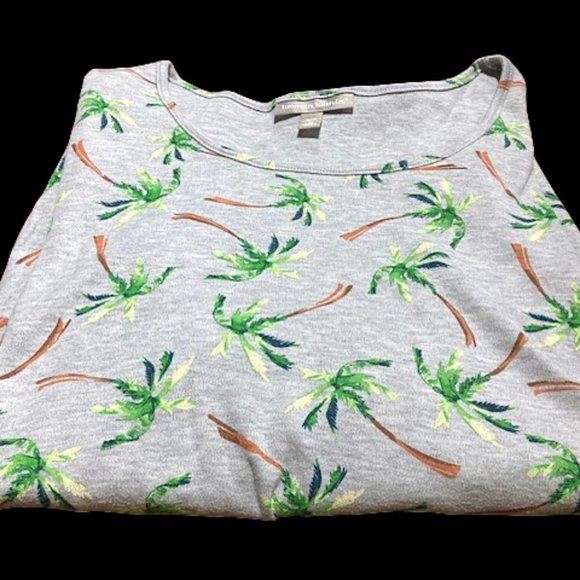Woman Within S/S Gray Palm Tree Top 2X - Picture 4 of 6